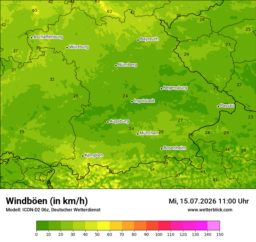 Maximale Windböen