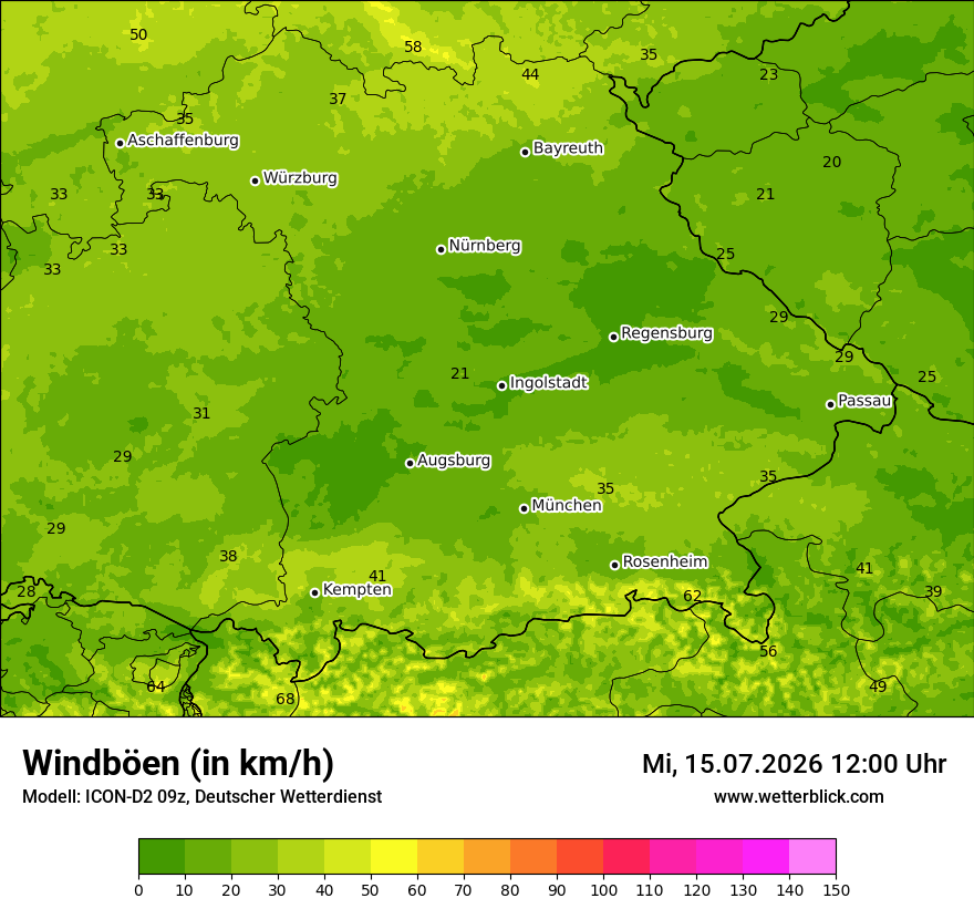 Maximale Windböen