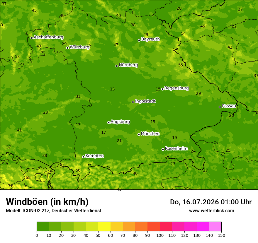 Maximale Windböen