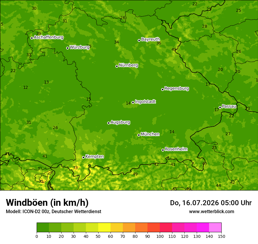 Maximale Windböen