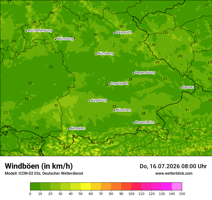 Maximale Windböen