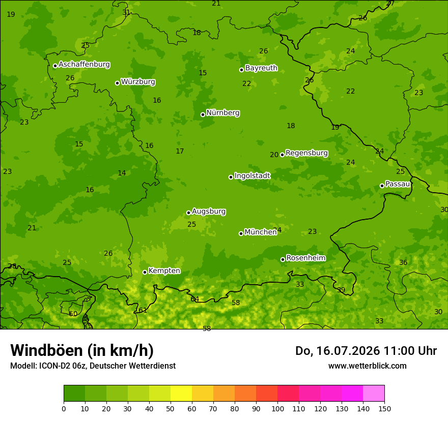 Maximale Windböen