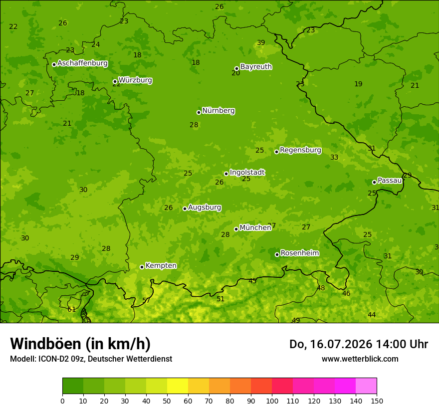 Maximale Windböen