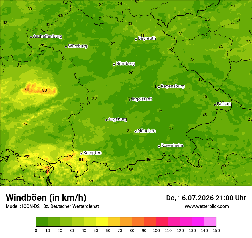 Maximale Windböen