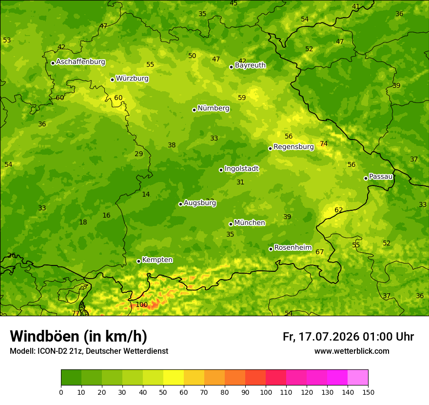 Maximale Windböen