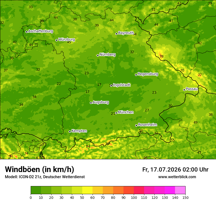 Maximale Windböen