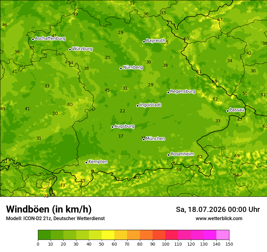 Maximale Windböen