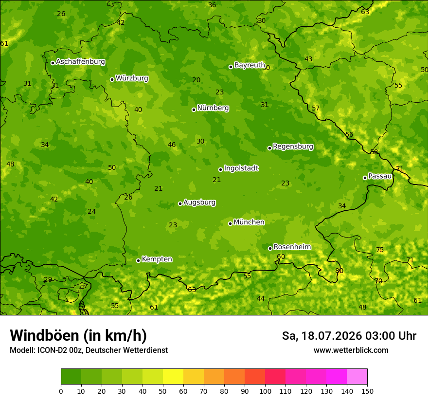 Maximale Windböen