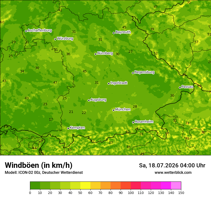 Maximale Windböen