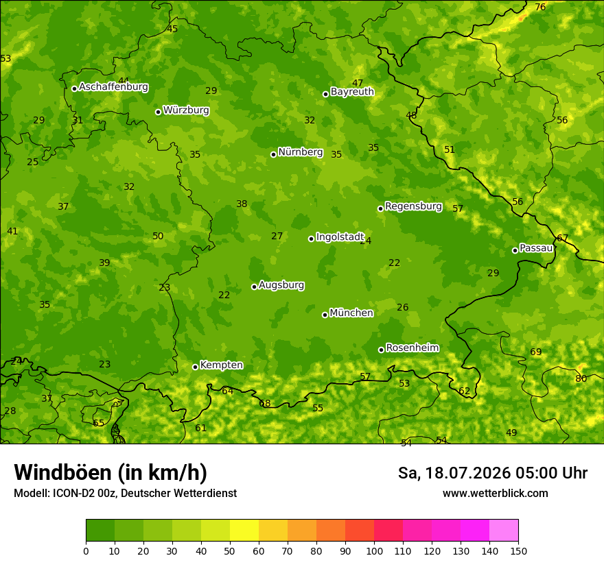 Maximale Windböen