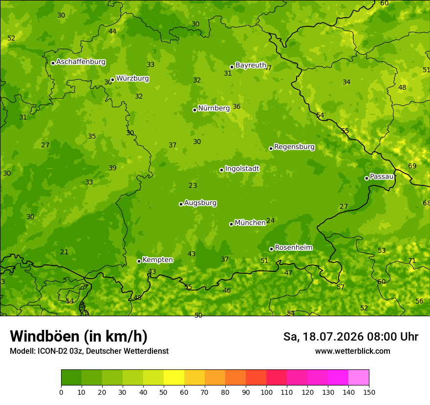 Maximale Windböen
