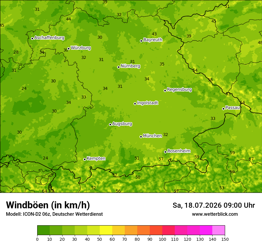 Maximale Windböen