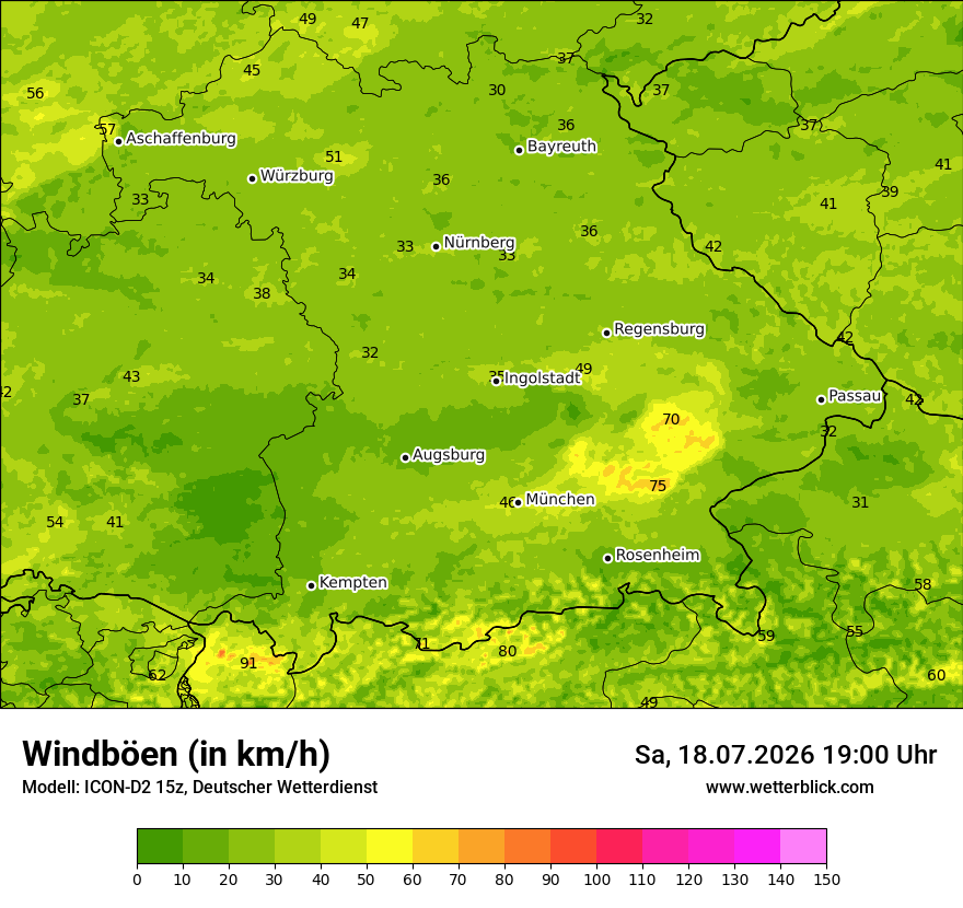 Maximale Windböen