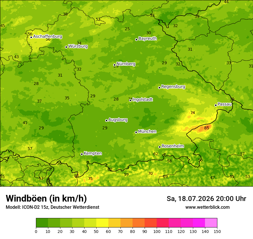 Maximale Windböen
