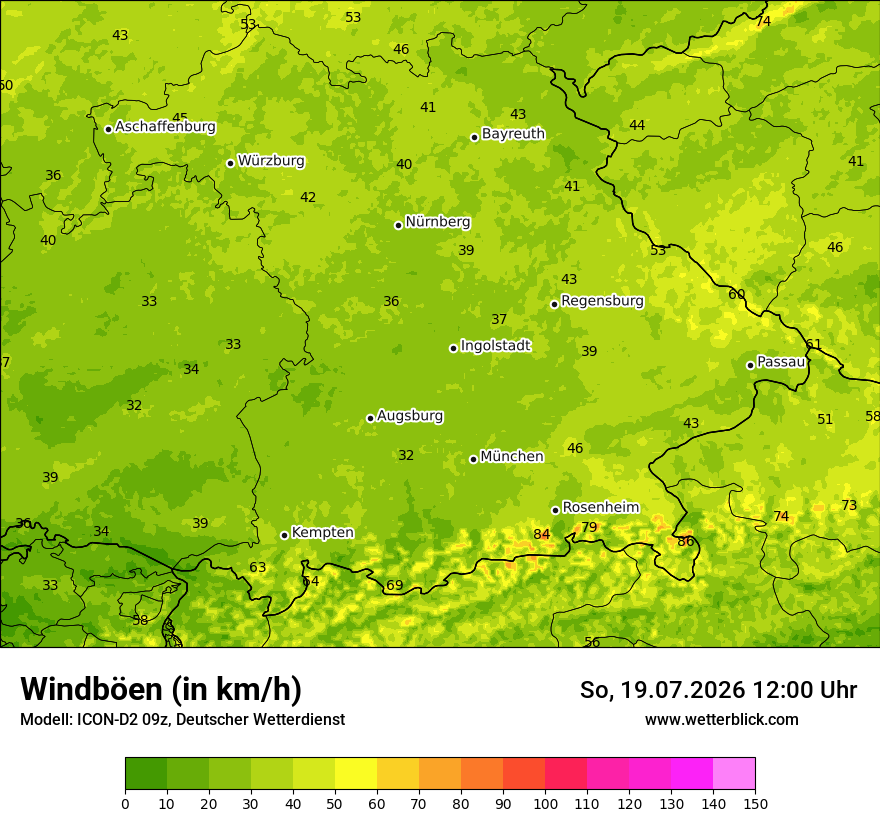 Maximale Windböen
