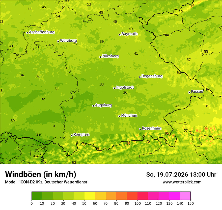 Maximale Windböen