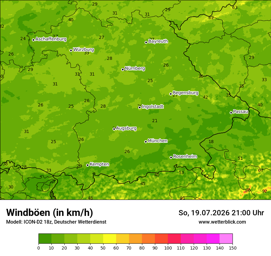 Maximale Windböen