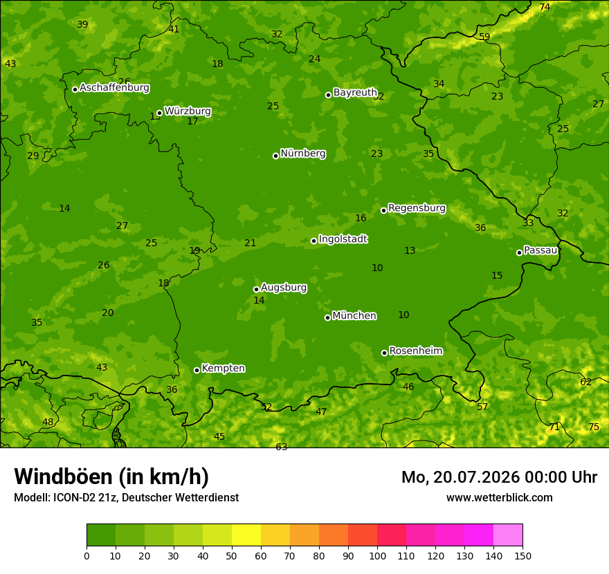 Maximale Windböen
