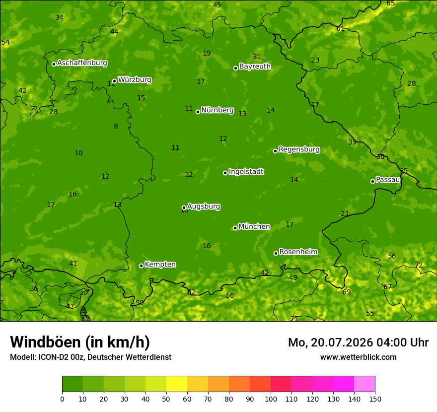 Maximale Windböen
