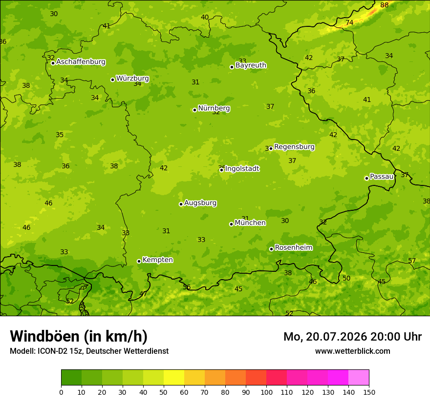 Maximale Windböen
