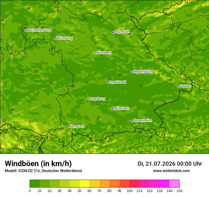 Maximale Windböen