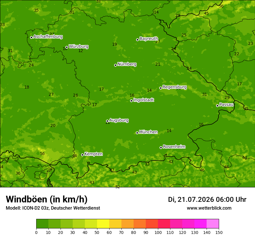 Maximale Windböen