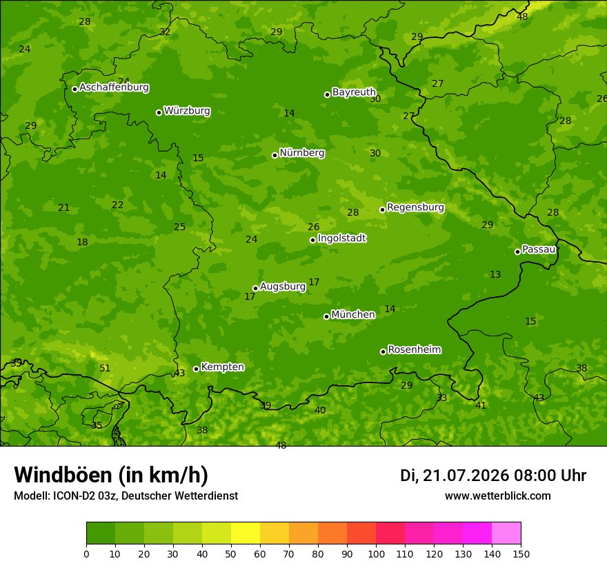 Maximale Windböen