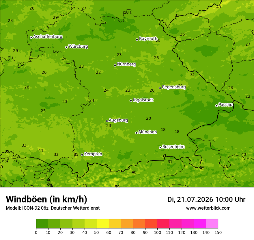 Maximale Windböen