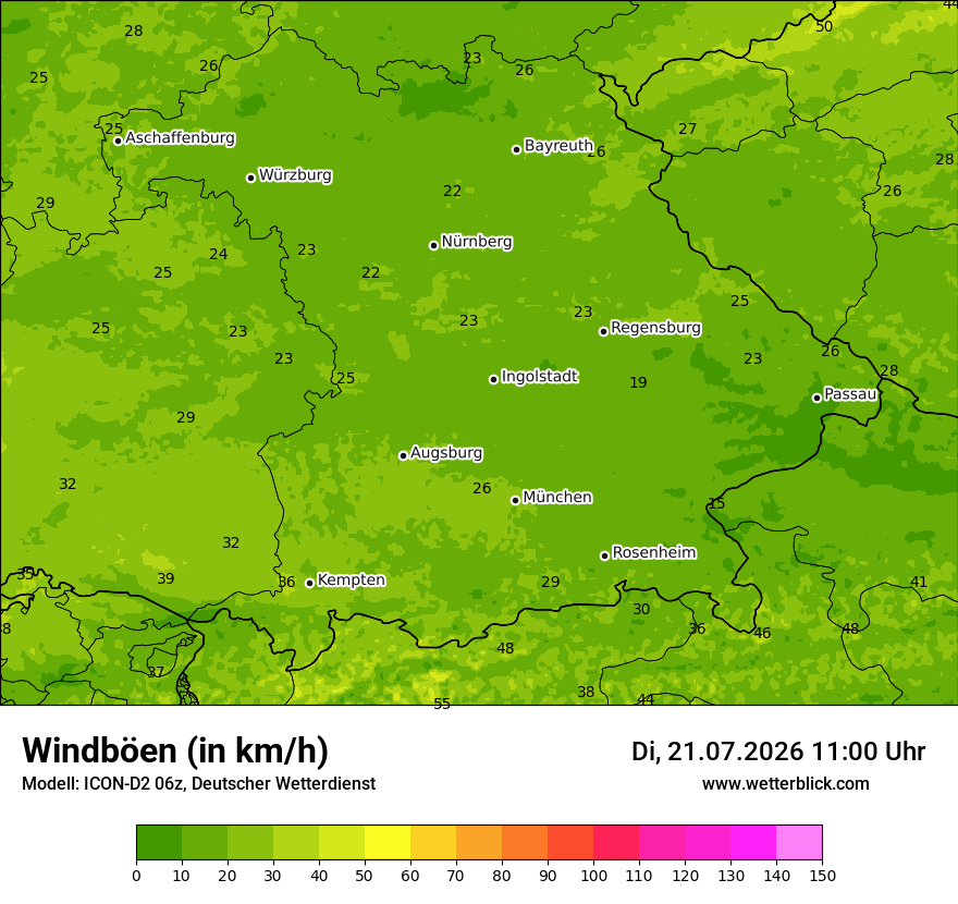 Maximale Windböen