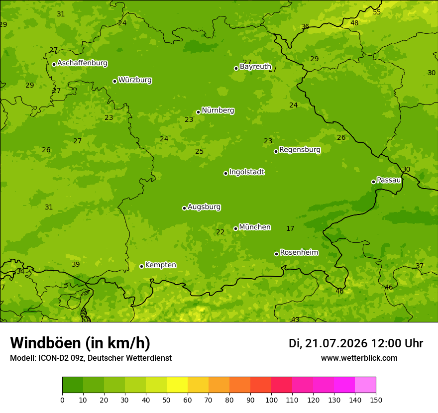 Maximale Windböen