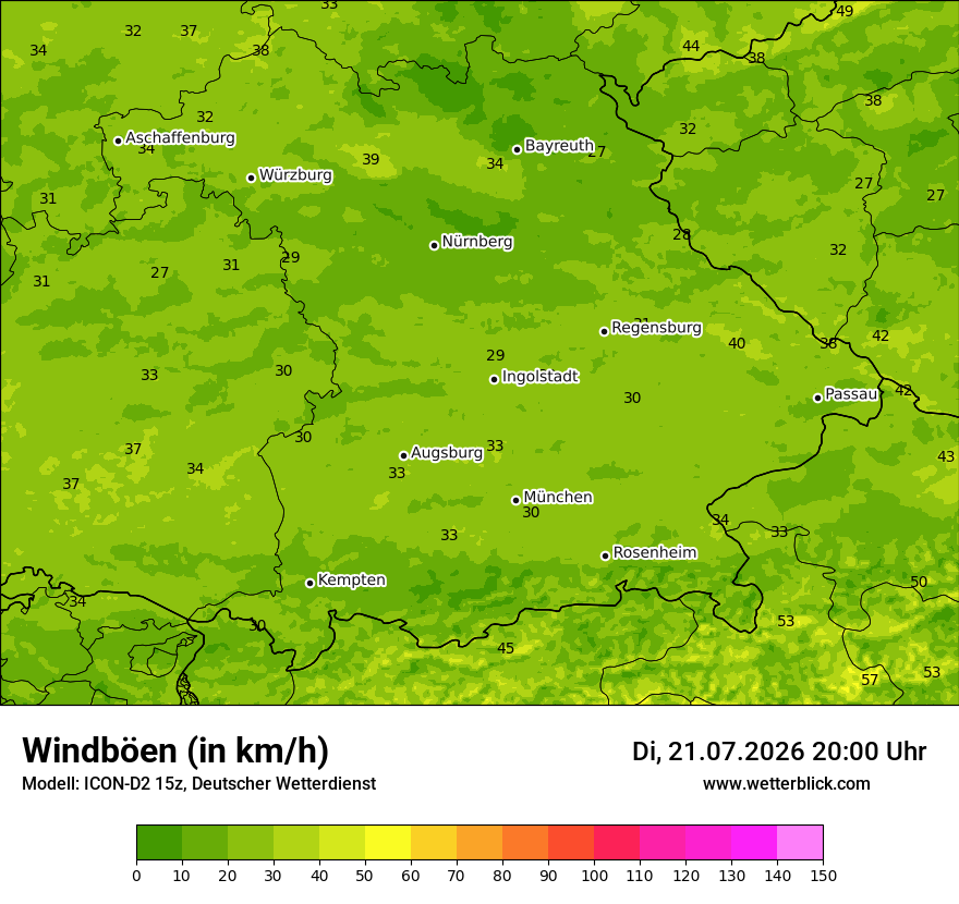 Maximale Windböen