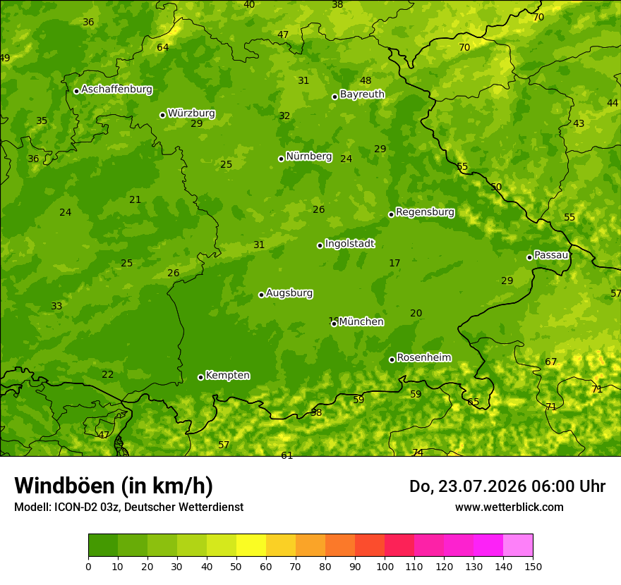 Maximale Windböen