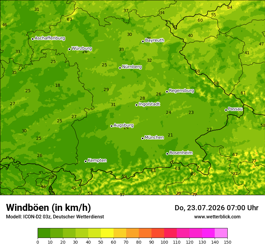 Maximale Windböen