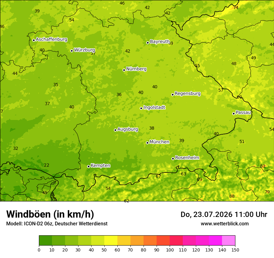 Maximale Windböen