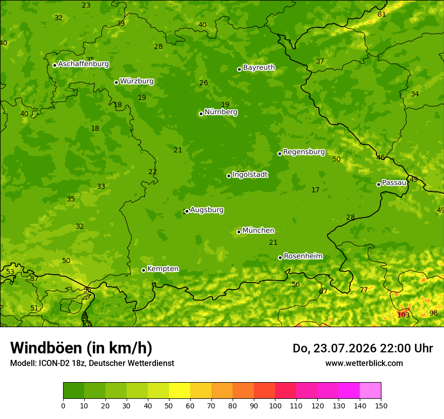 Maximale Windböen