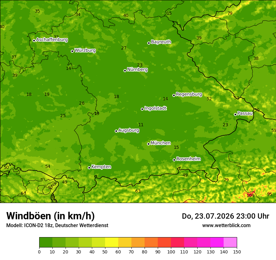 Maximale Windböen