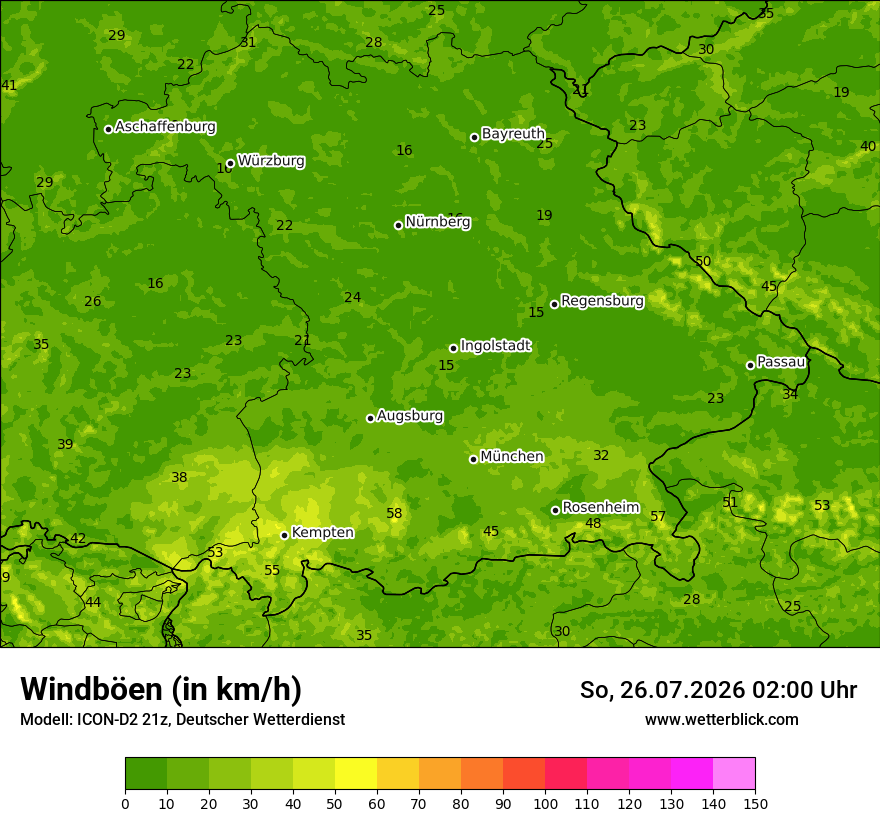 Maximale Windböen
