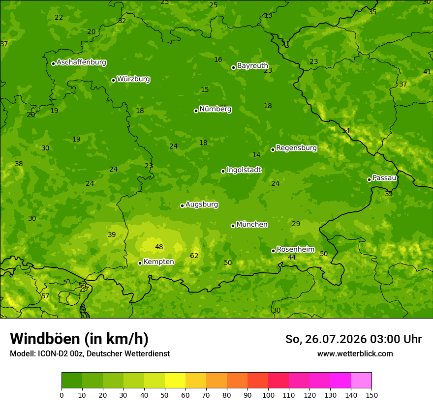 Maximale Windböen
