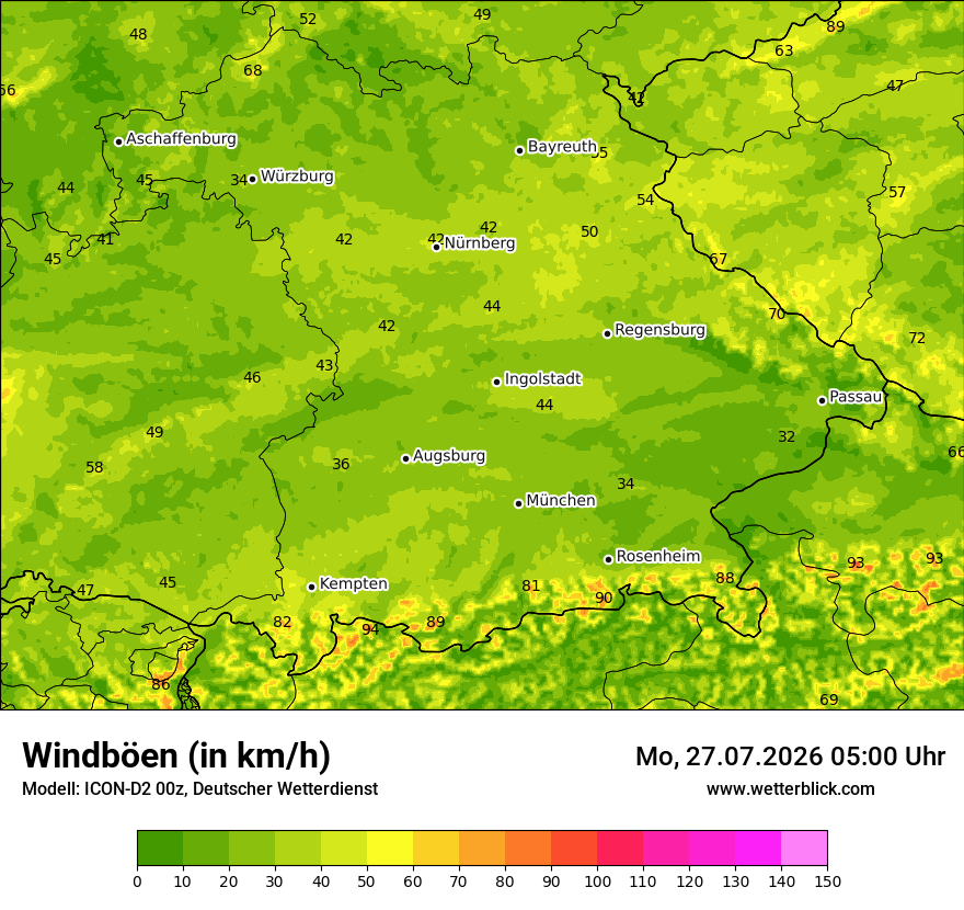 Maximale Windböen