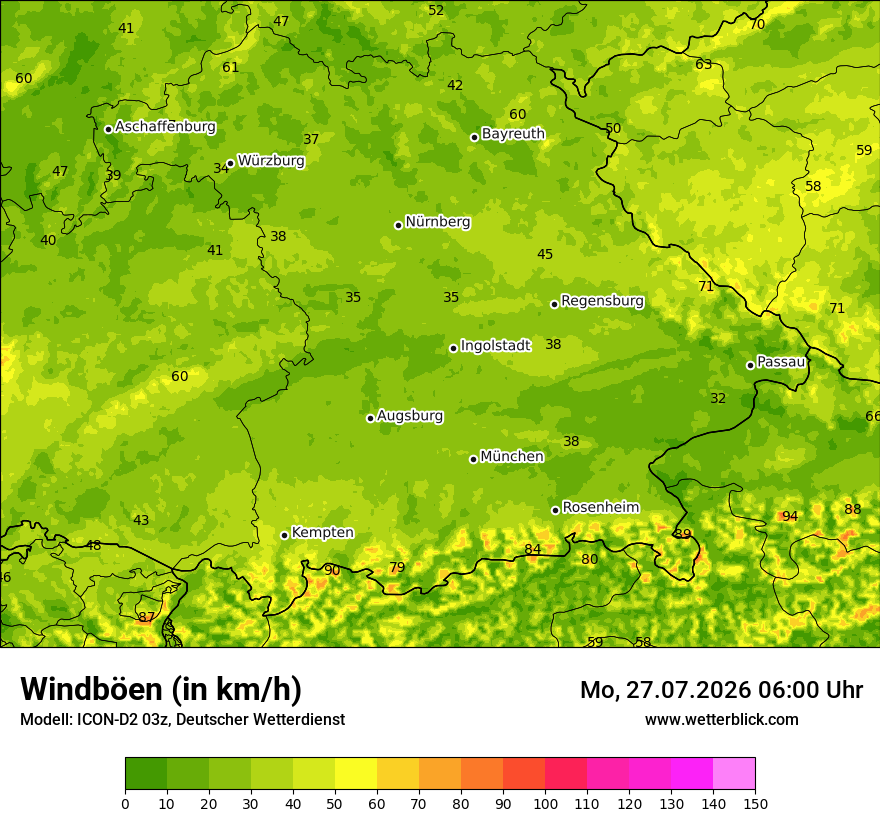 Maximale Windböen