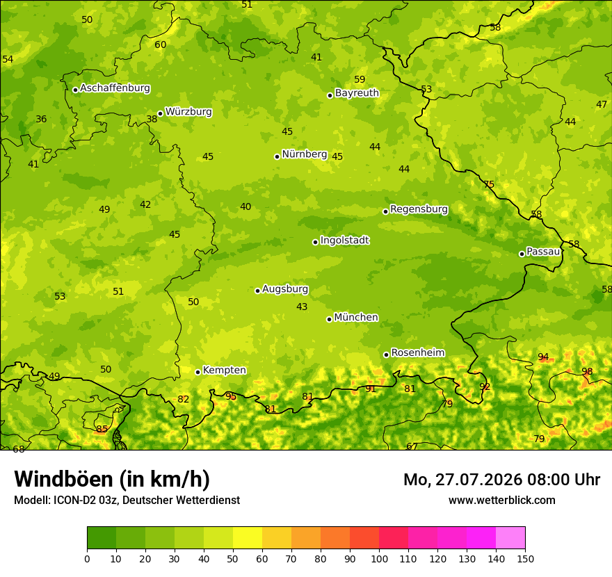 Maximale Windböen