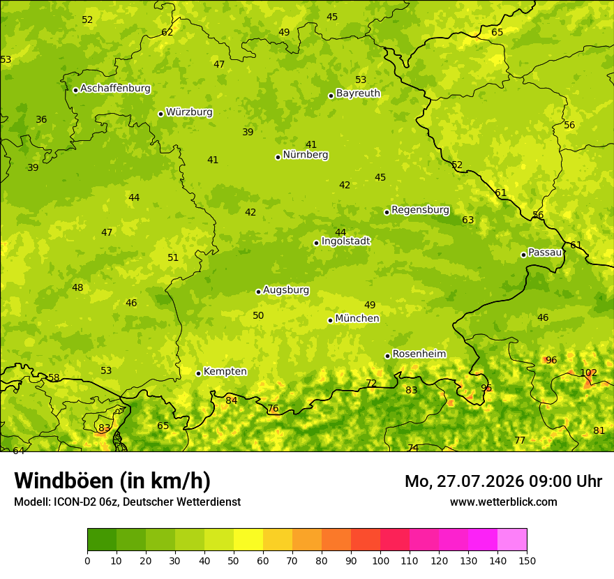 Maximale Windböen