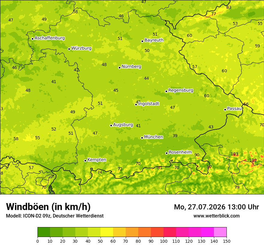 Maximale Windböen