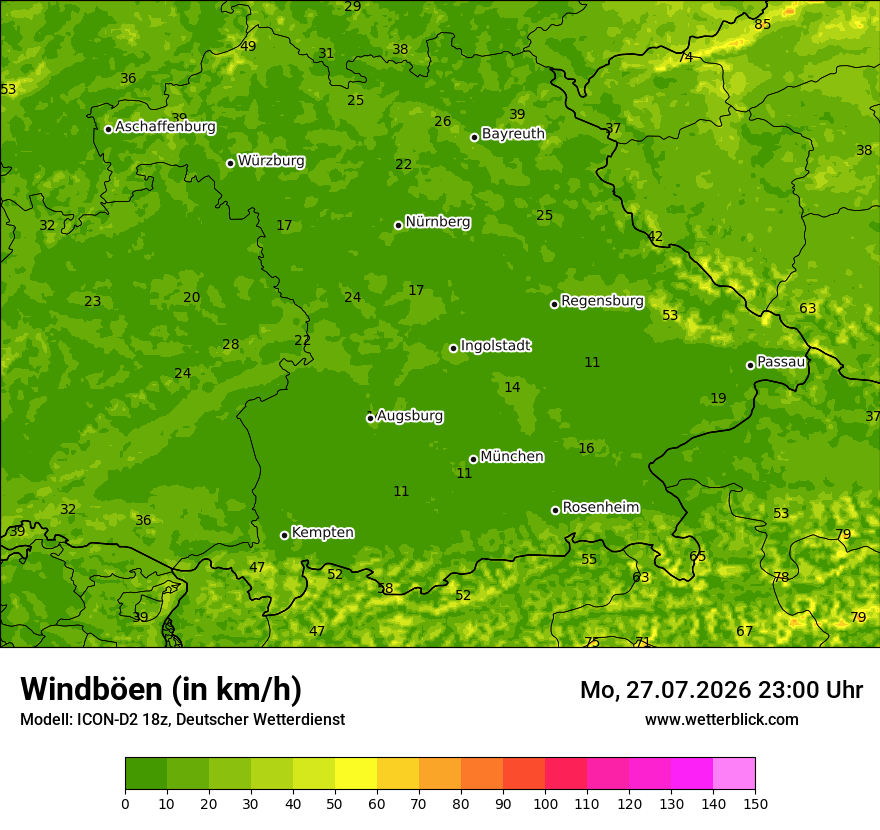 Maximale Windböen