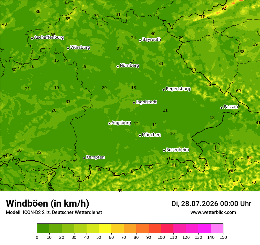 Maximale Windböen