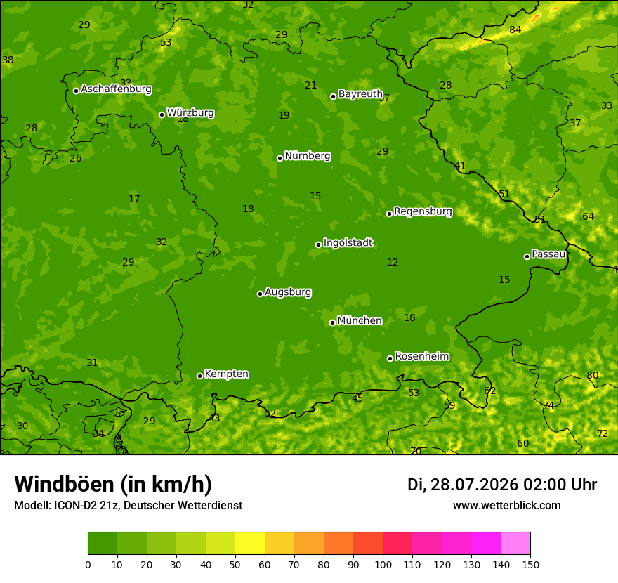Maximale Windböen