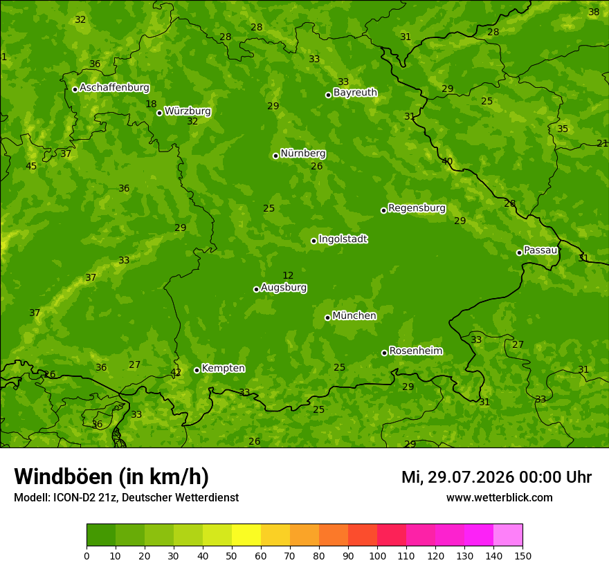 Maximale Windböen