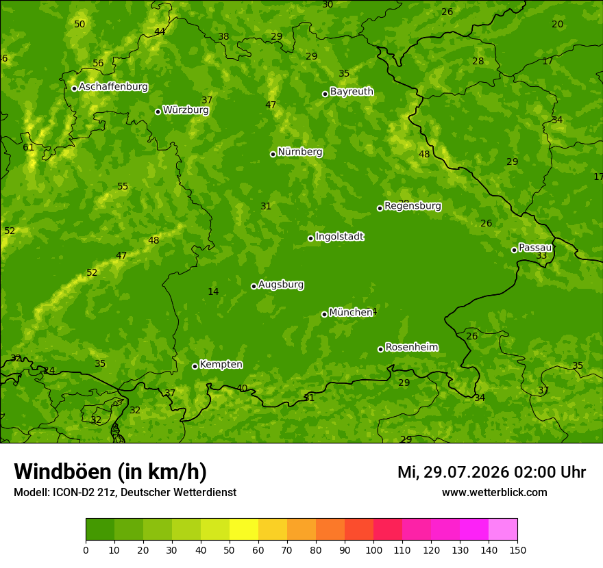 Maximale Windböen