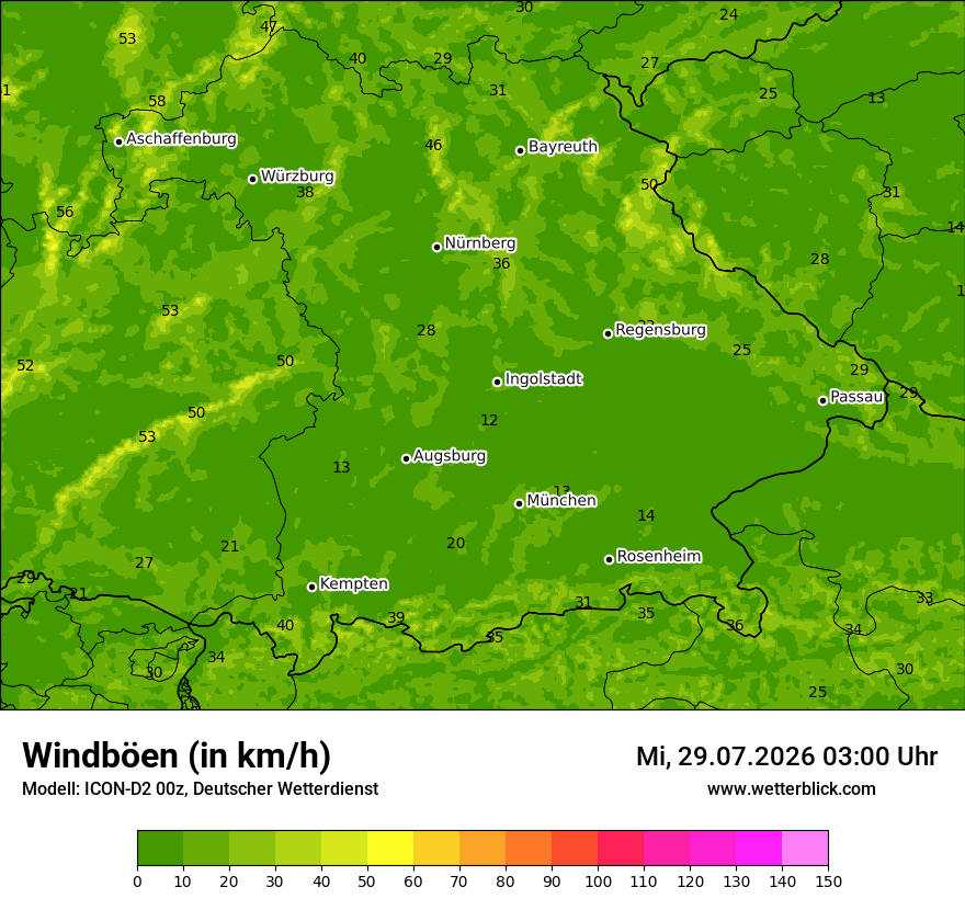 Maximale Windböen