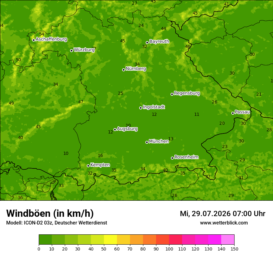 Maximale Windböen